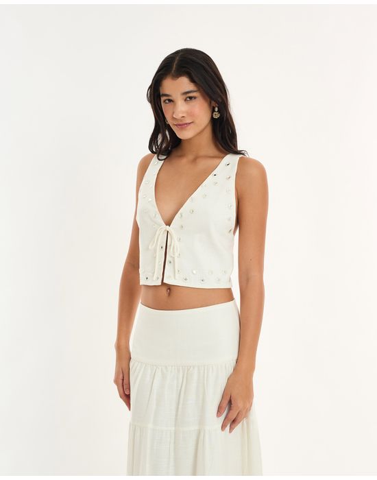 Top bordado alt  off-white