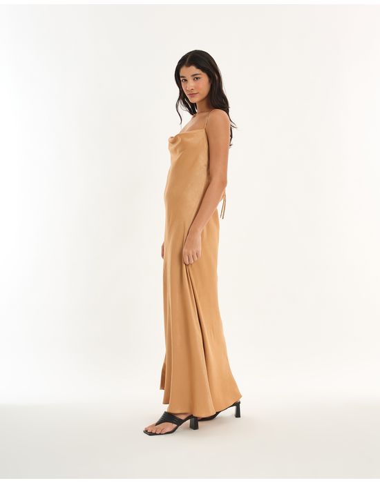 Vestido longo alt bege