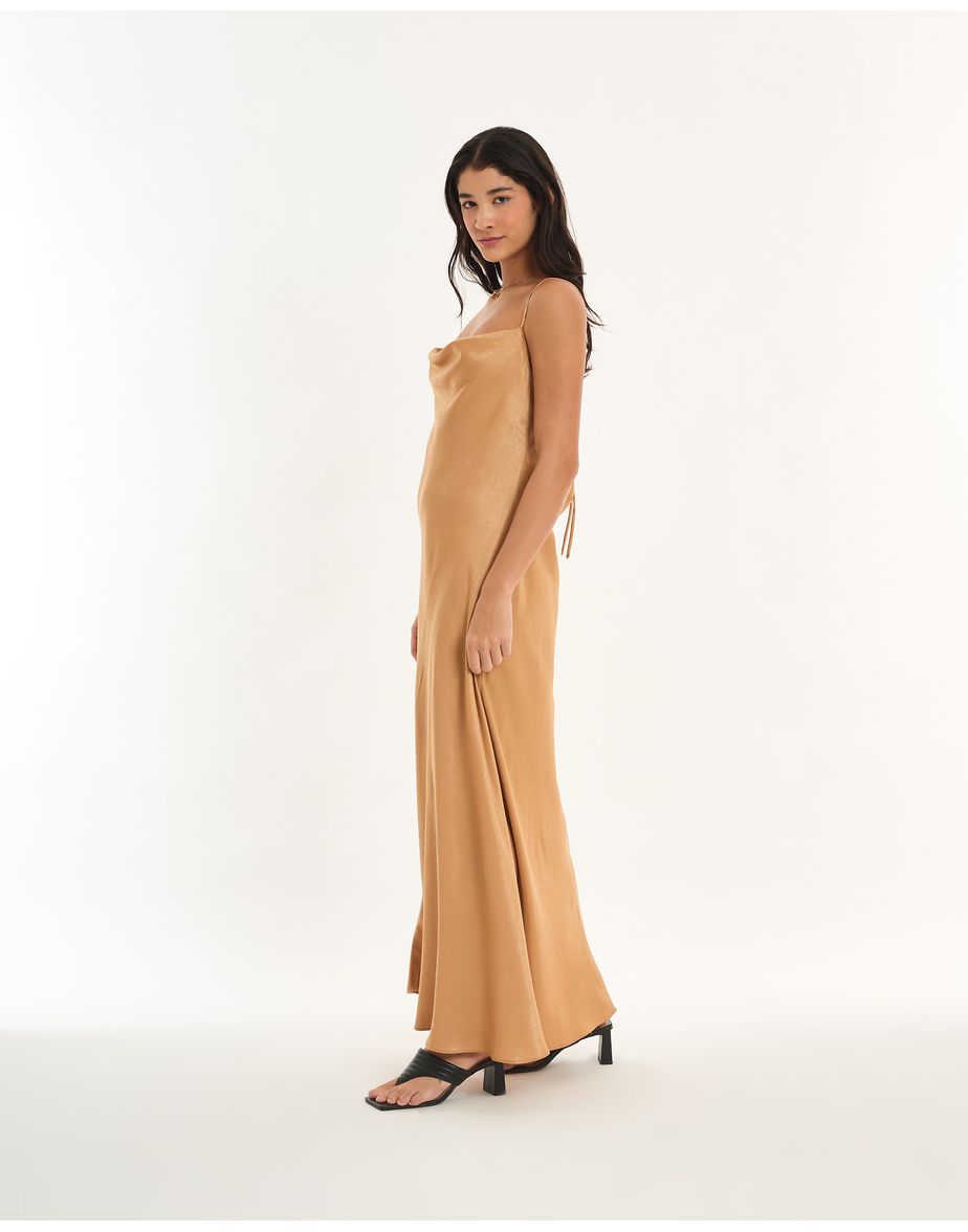 Vestido longo alt bege