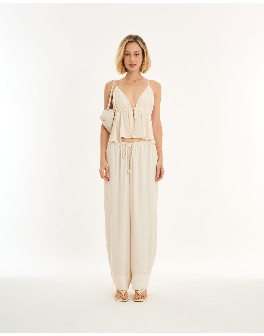Calça solta alt bege