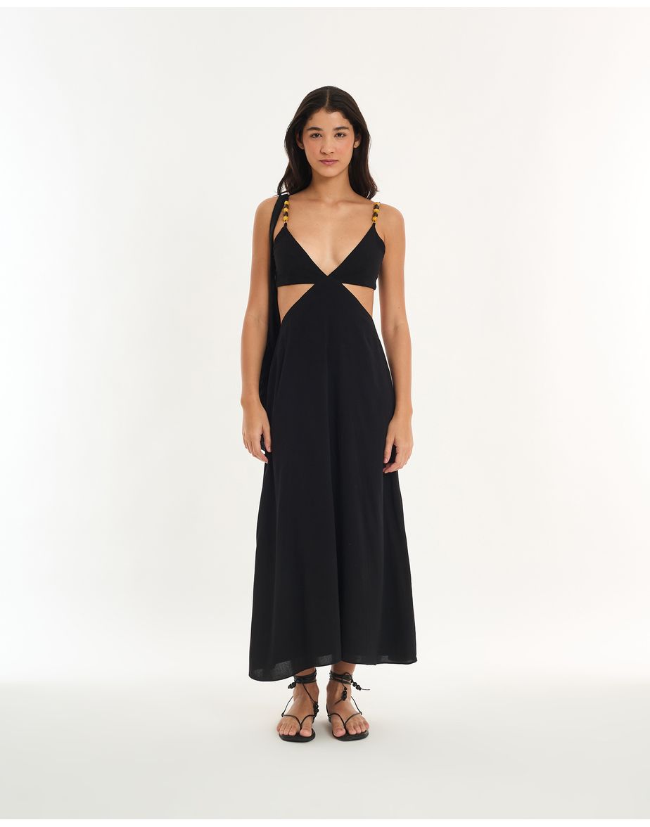 Vestido vazado alt preto