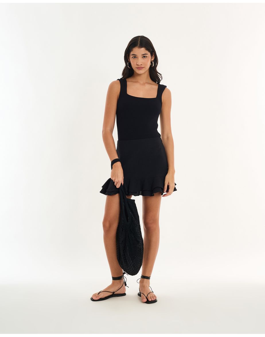 Body decote alt preto