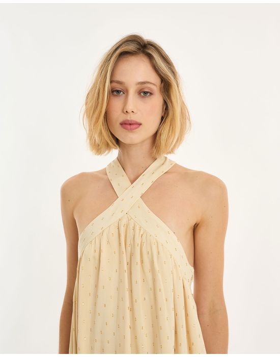 Vestido franzido alt amarelo
