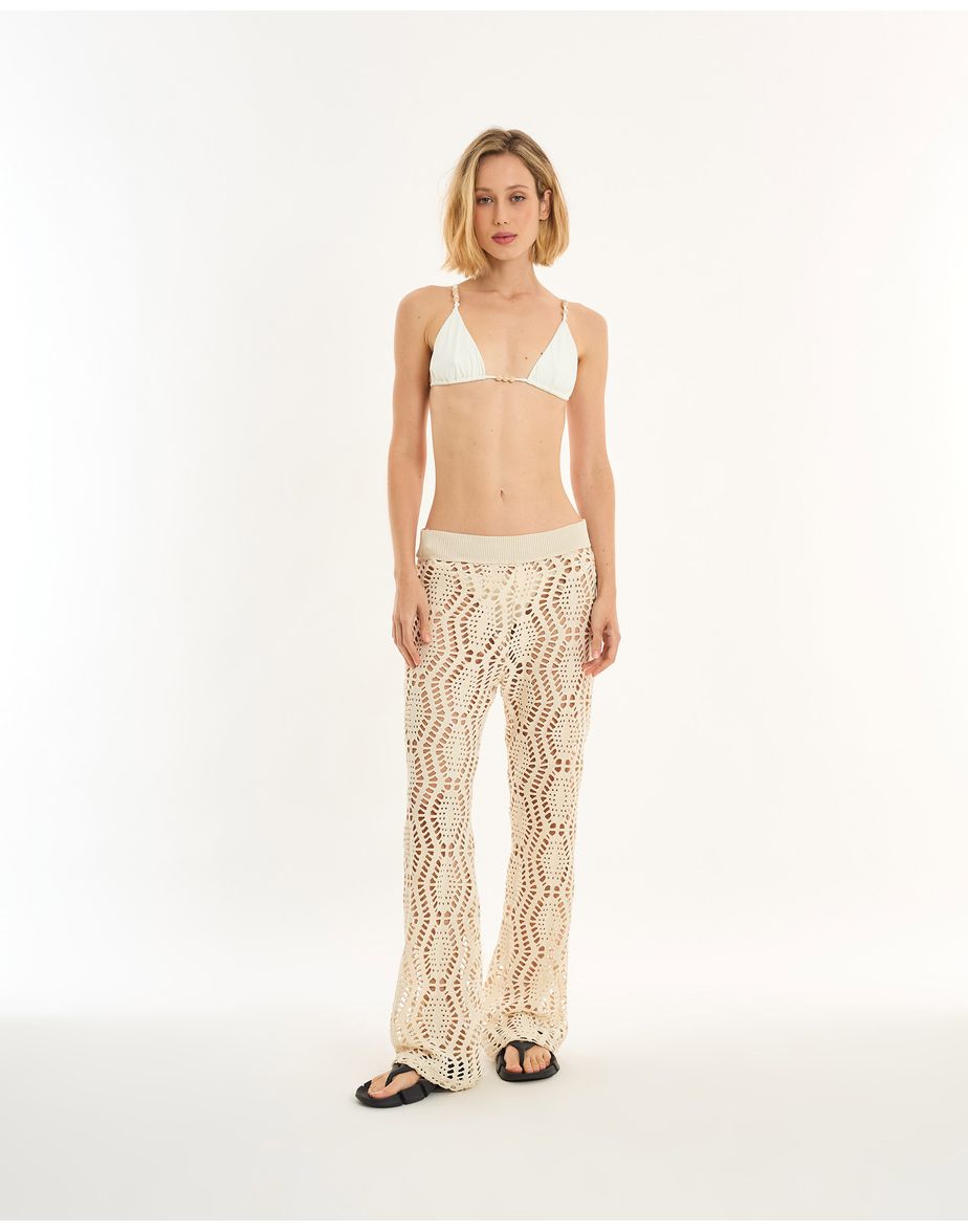 Calça rendada alt off-white