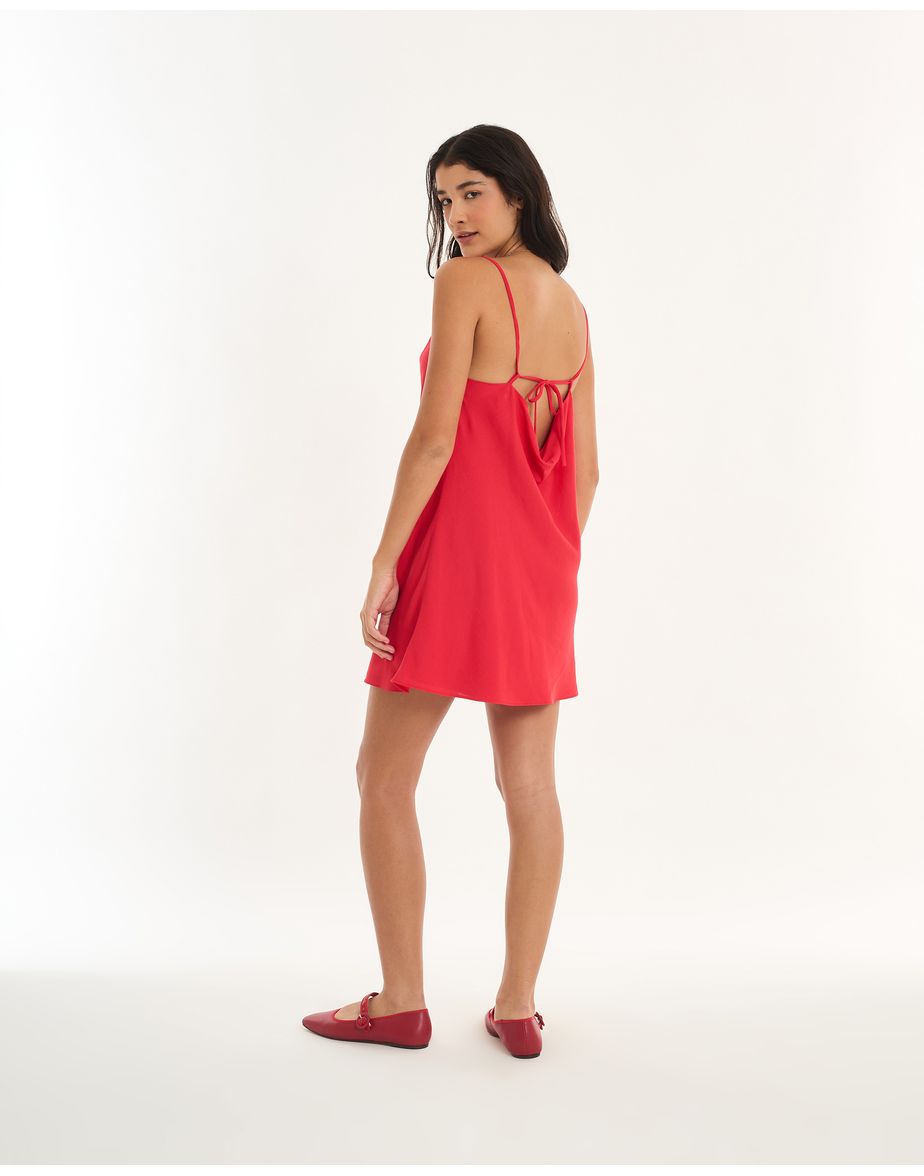 Vestido degage alt vermelho