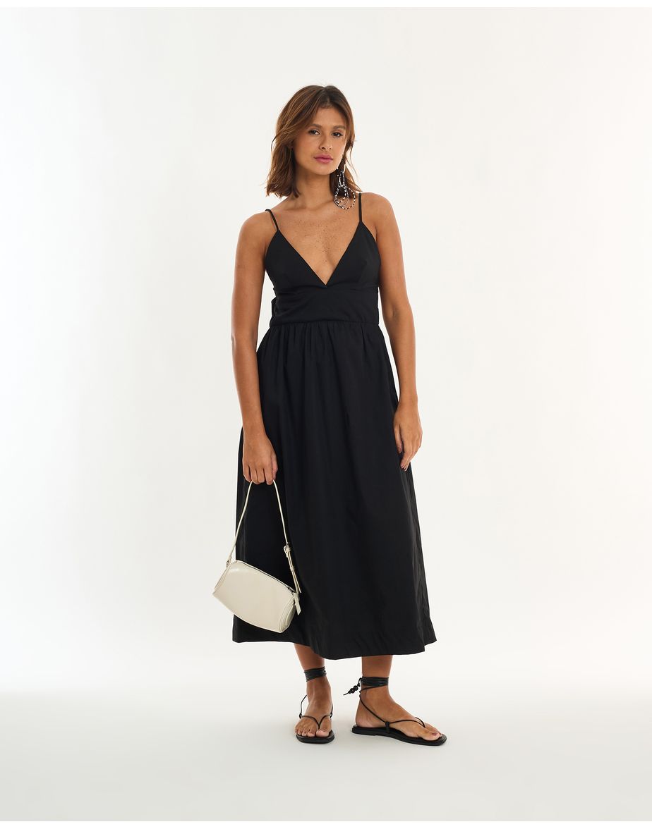Vestido algodão alt preto
