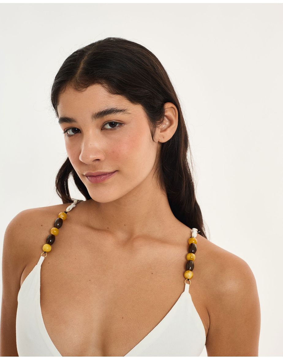 Vestido vazado alt off-white