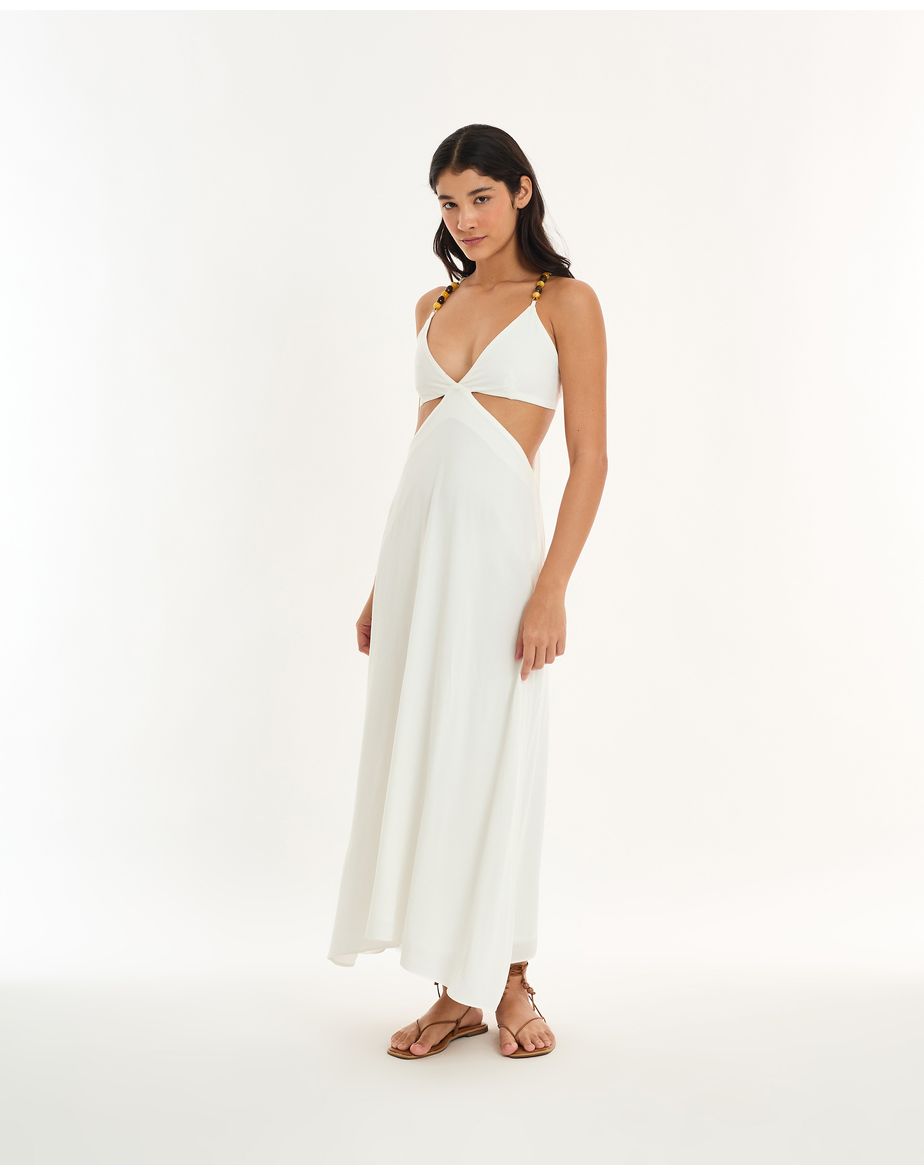Vestido vazado alt off-white