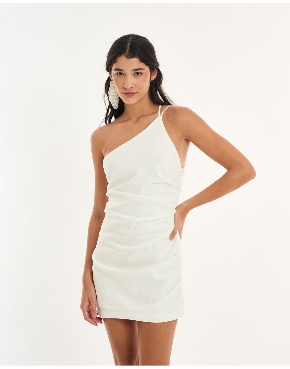 Vestido ombro alt off-white
