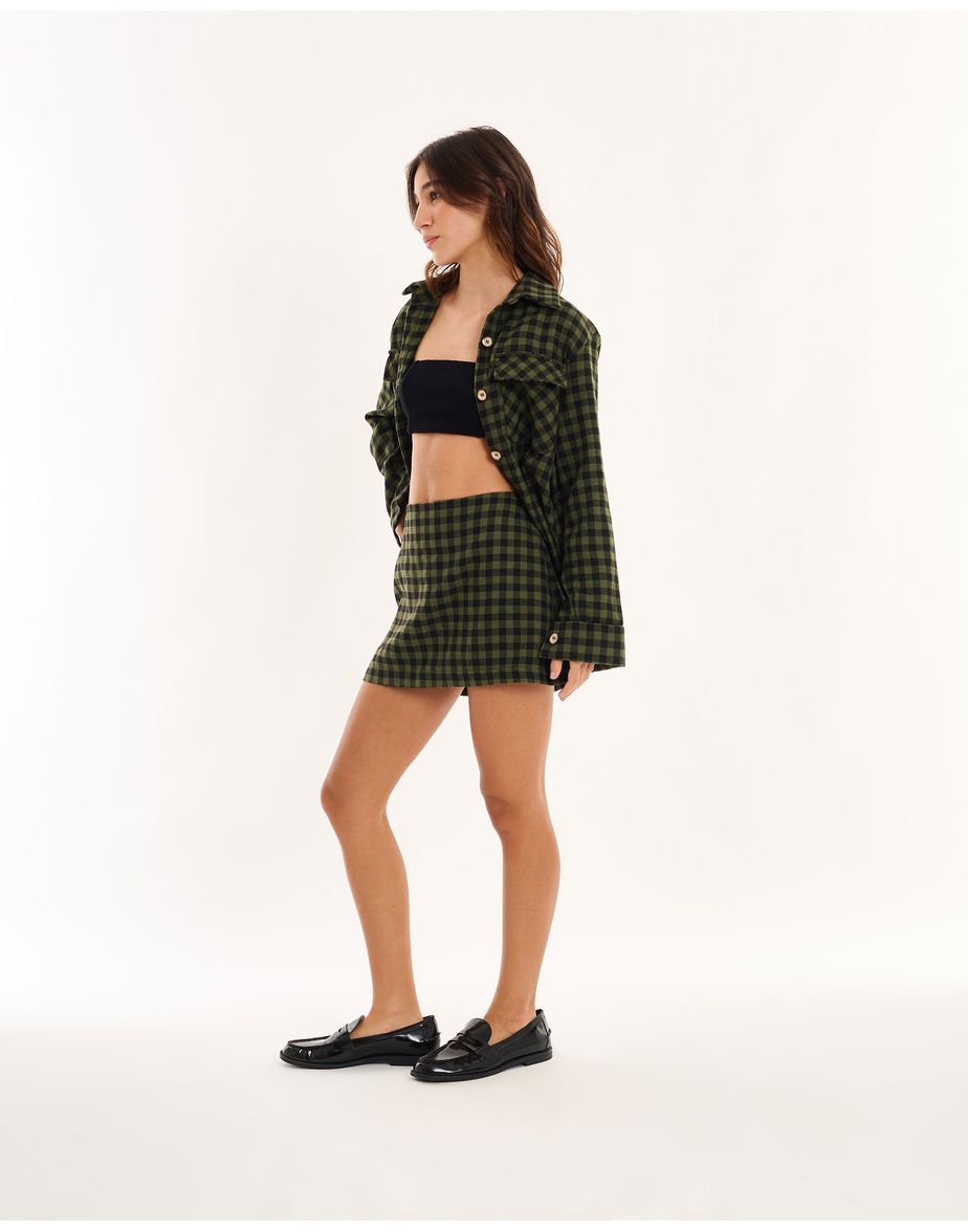 Saia xadrez geek verde