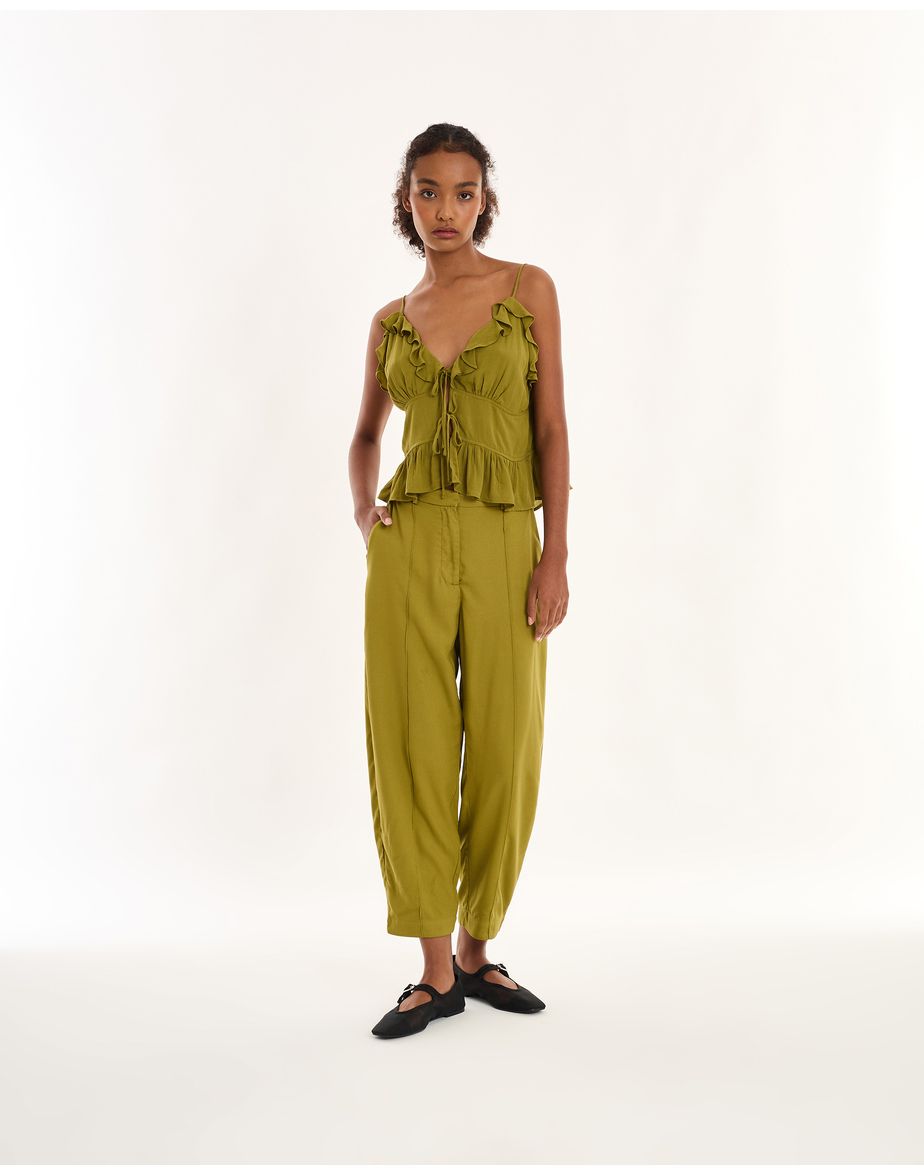 Calça cenoura geek verde