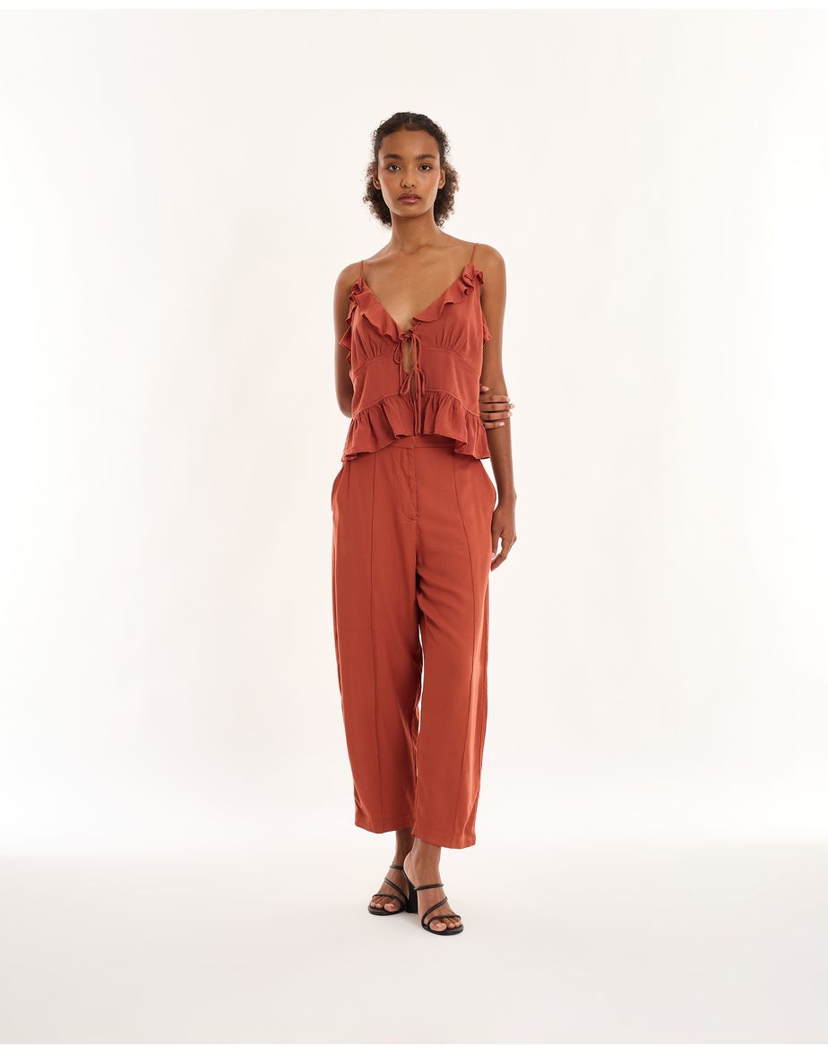 Calça cenoura geek marrom