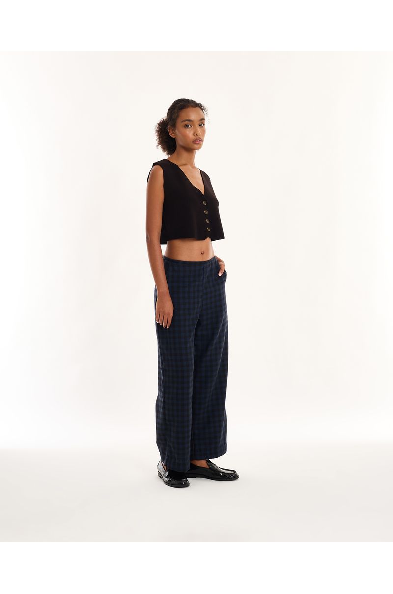 Calça xadrez geek azul