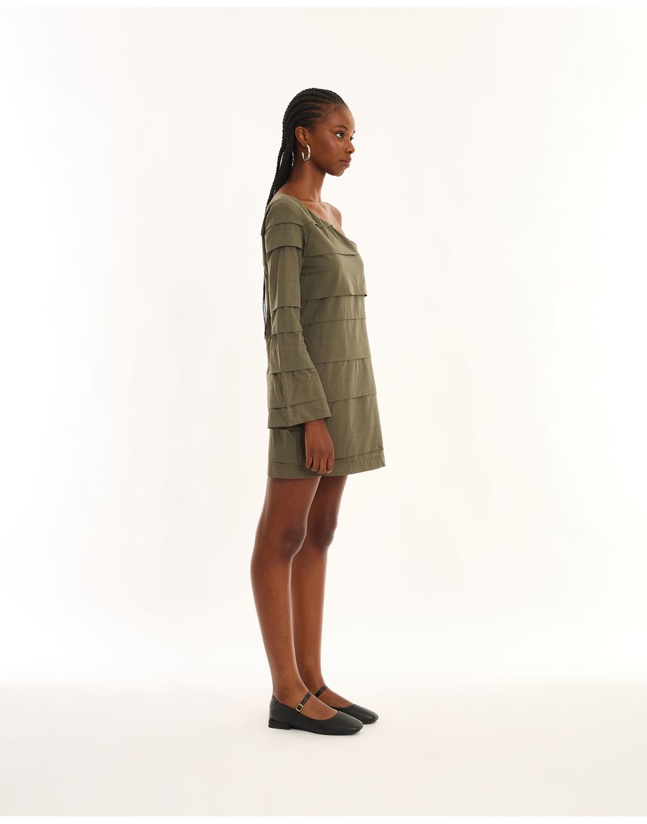Vestido pregas urb verde