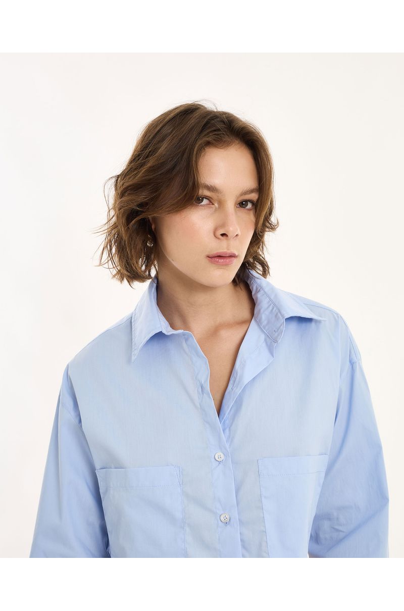 Top camisaria in azul