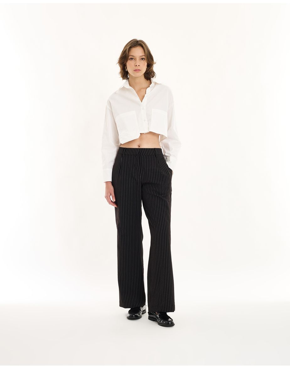 Calça risca in preto
