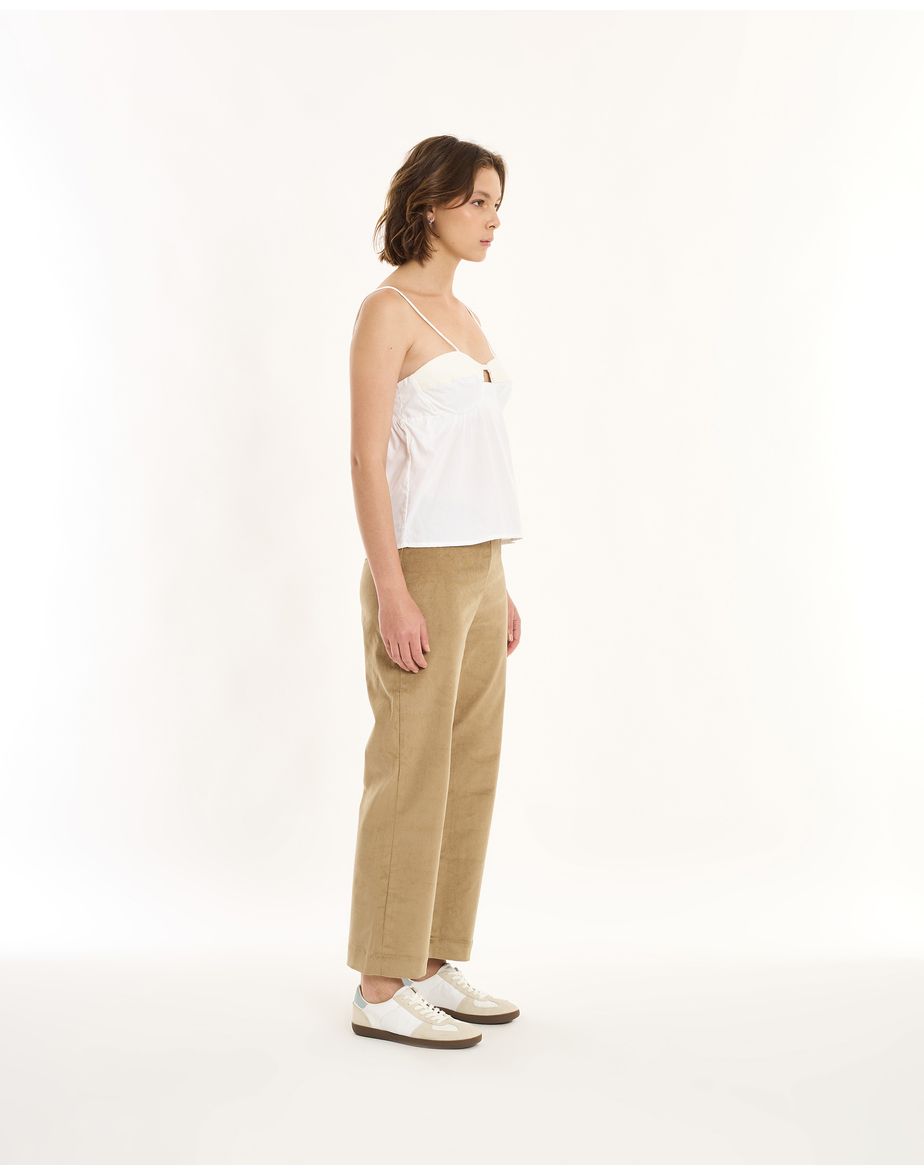 Calça capri in  bege