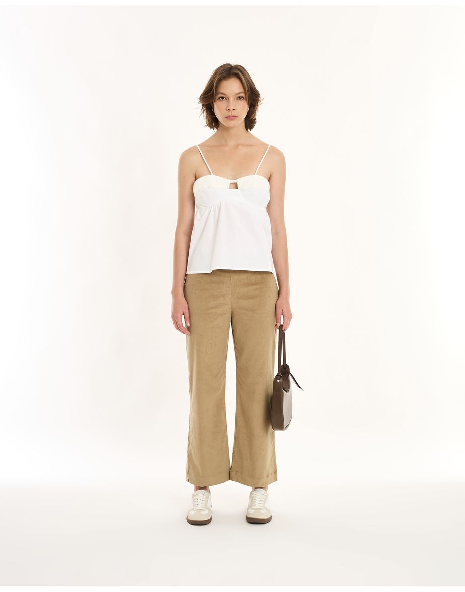 Calça capri in  bege