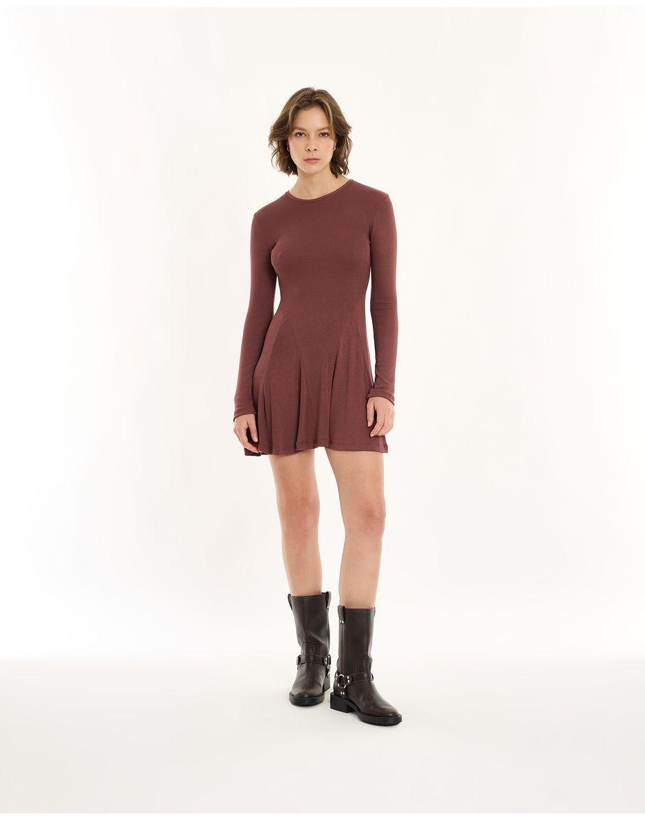 Vestido malha in marrom