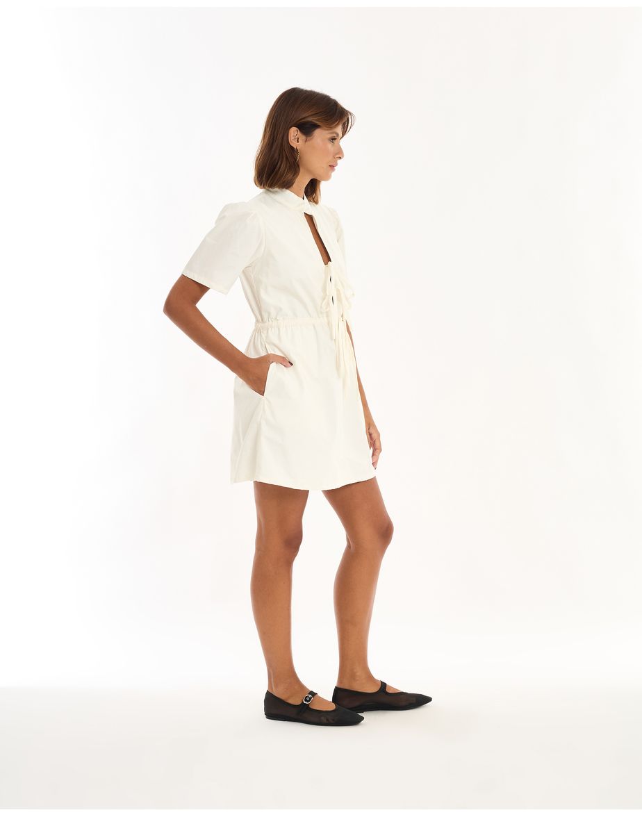 Vestido laços boo off-white