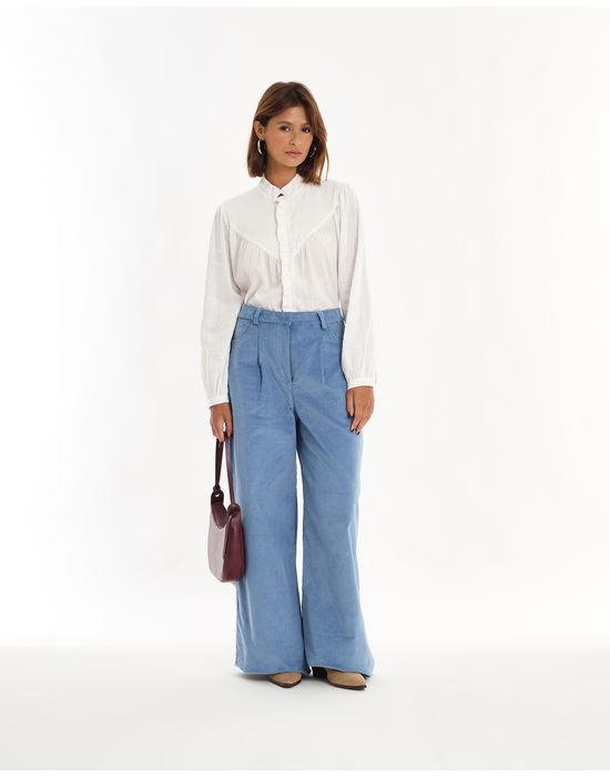 Calça veludo boo azul