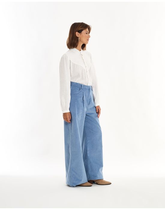 Calça veludo boo azul