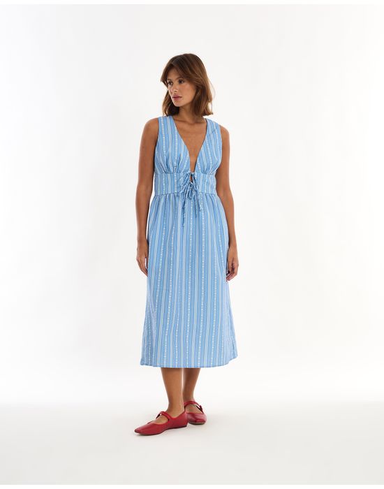 Vestido listrado boo estampado
