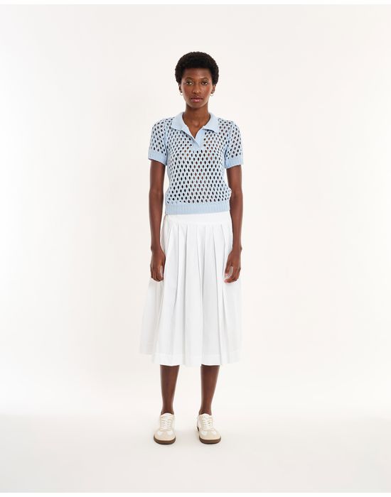 Blusa tricot nos azul