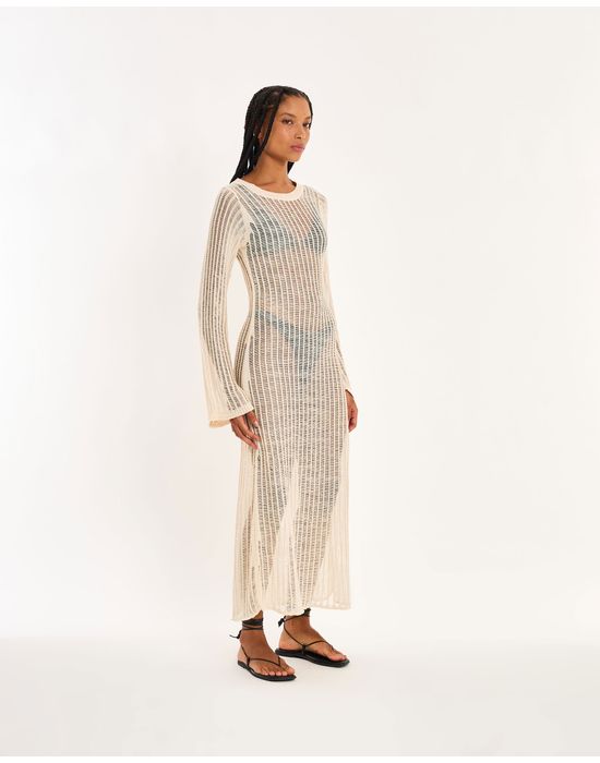 Vestido tricot nos  off-white