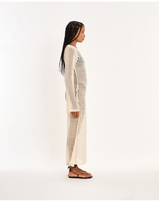 Vestido tricot nos  off-white