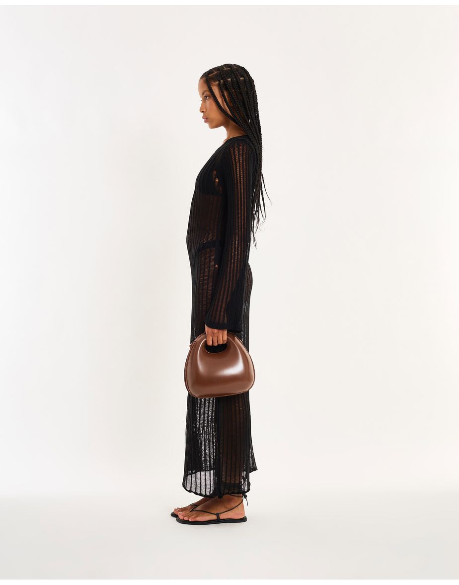 Vestido tricot nos  preto