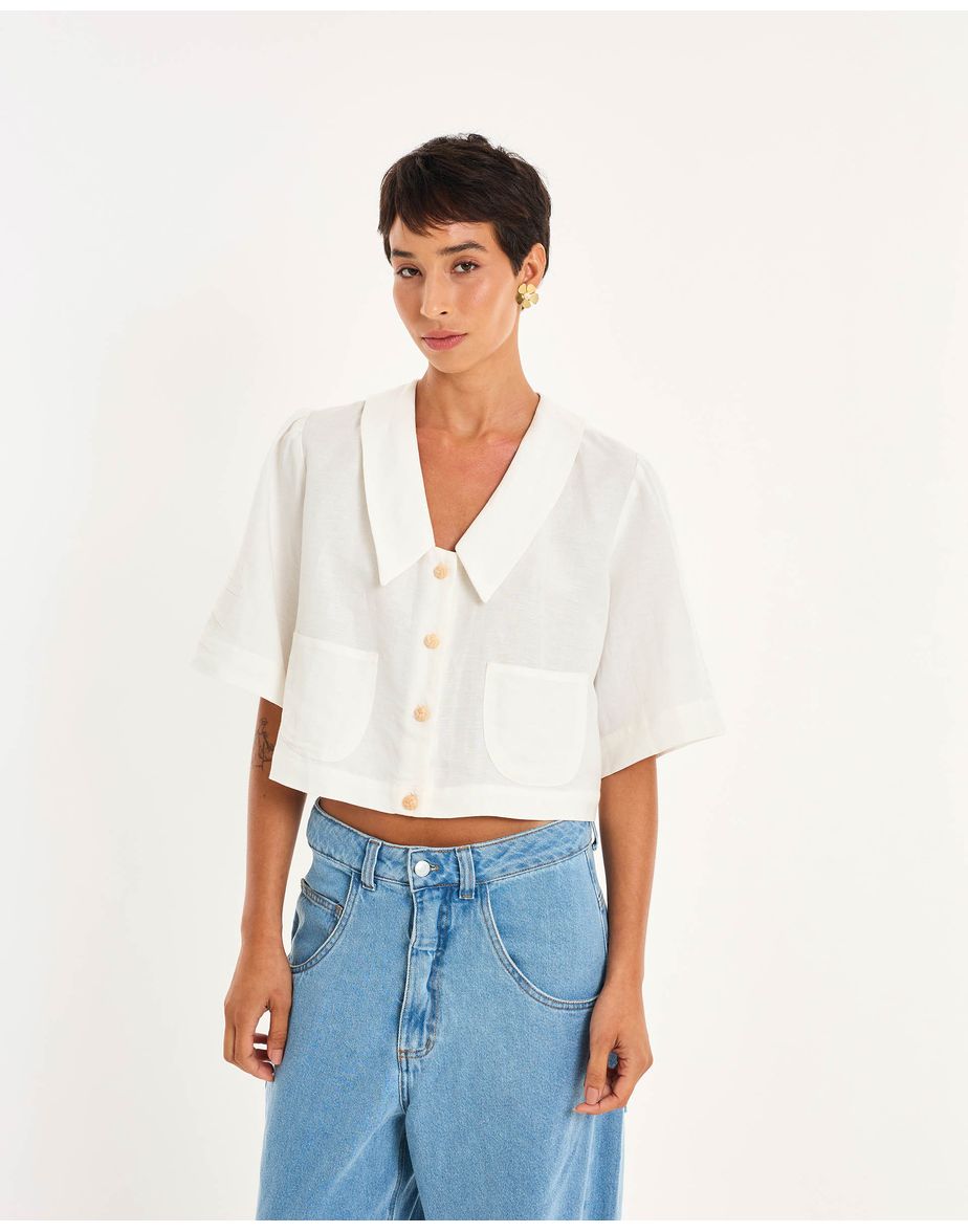 Blusa vintage nos off-white