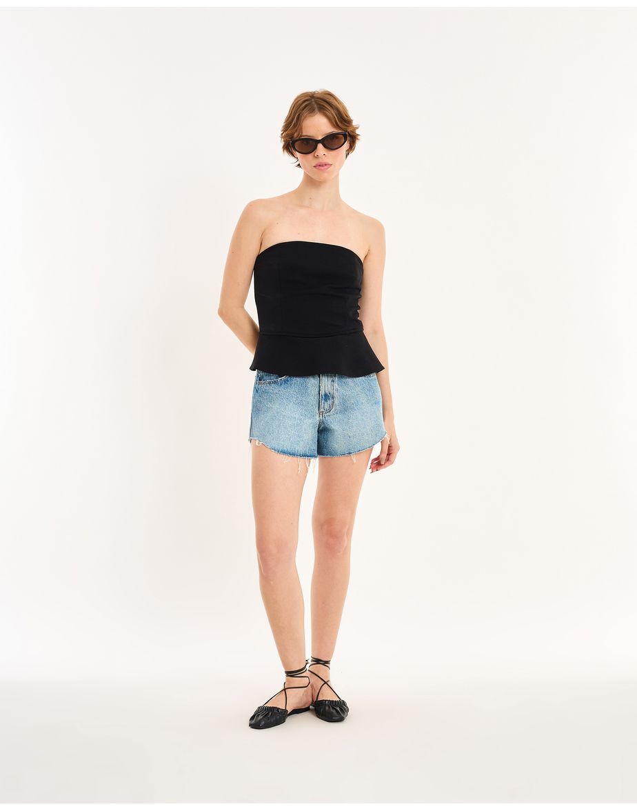 Blusa crepe nos preto