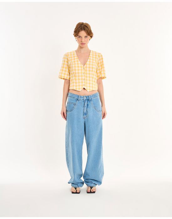 Blusa botão nos amarelo