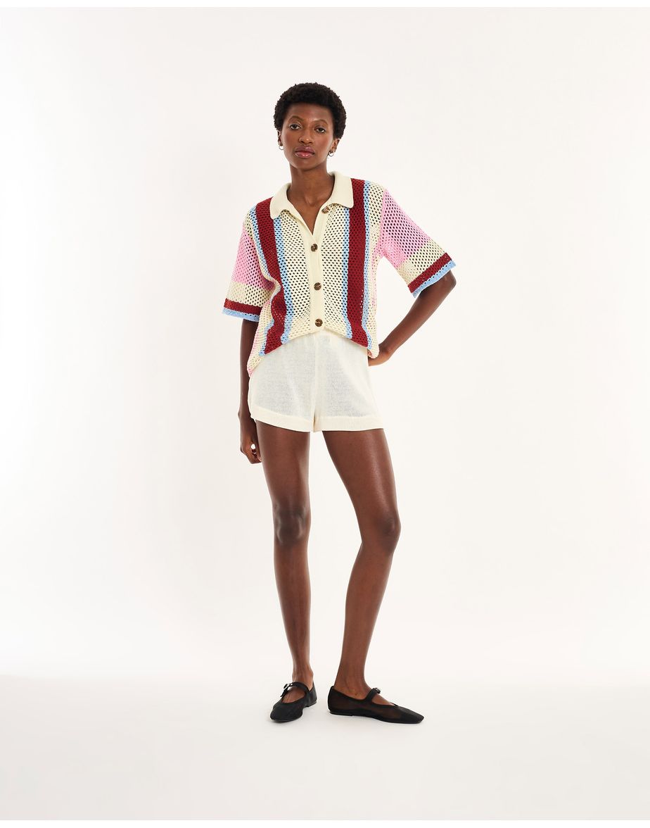 Short malha nos off-white