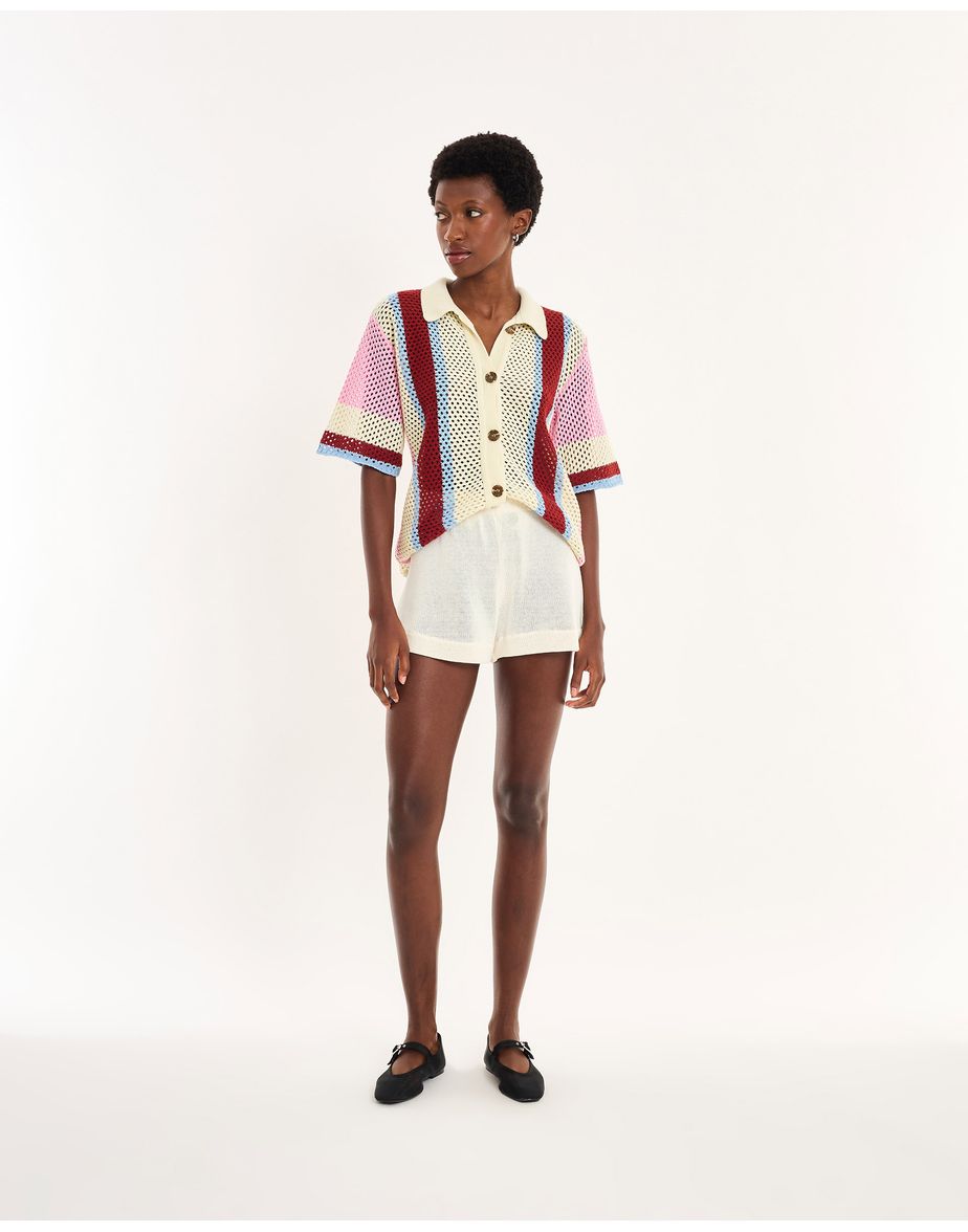 Short malha nos off-white