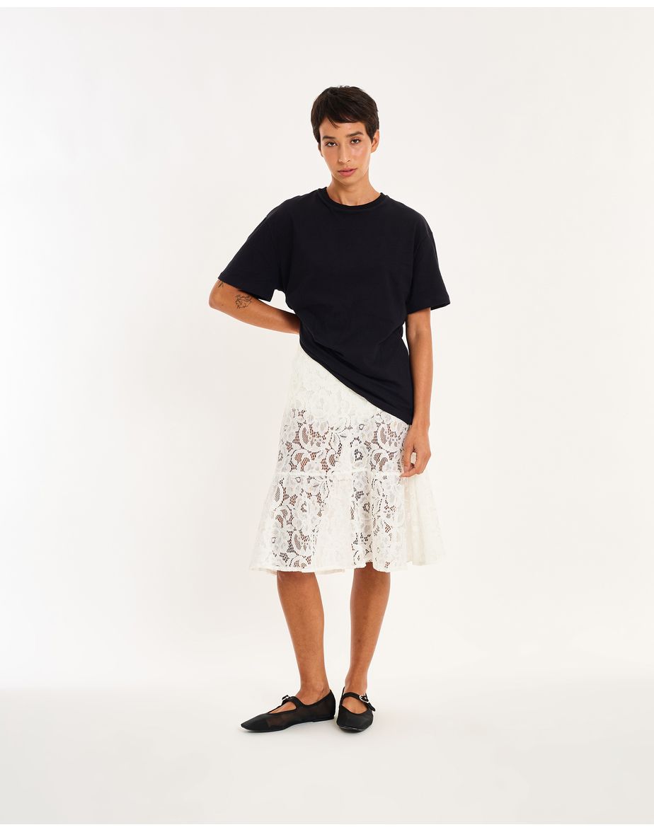 Saia renda nos off-white