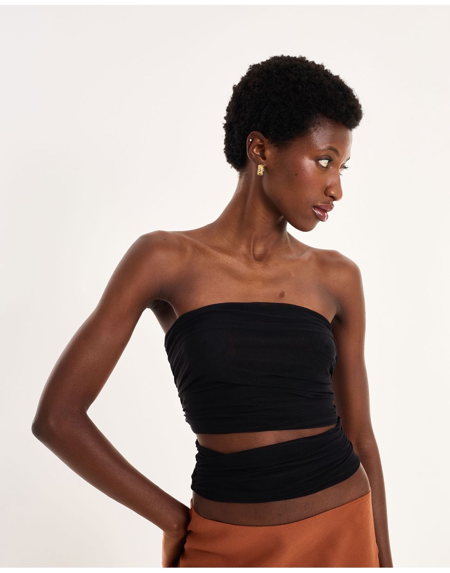 Top tule nos preto