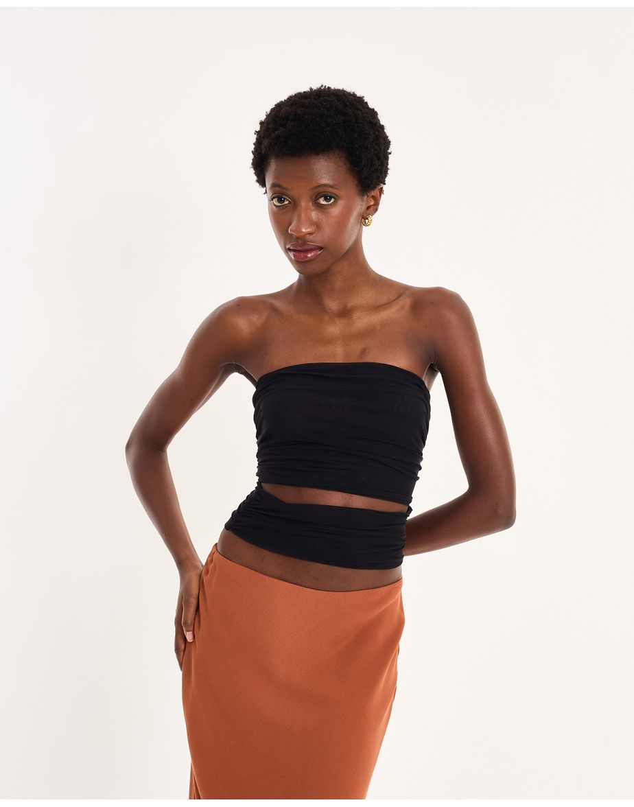 Top tule nos preto