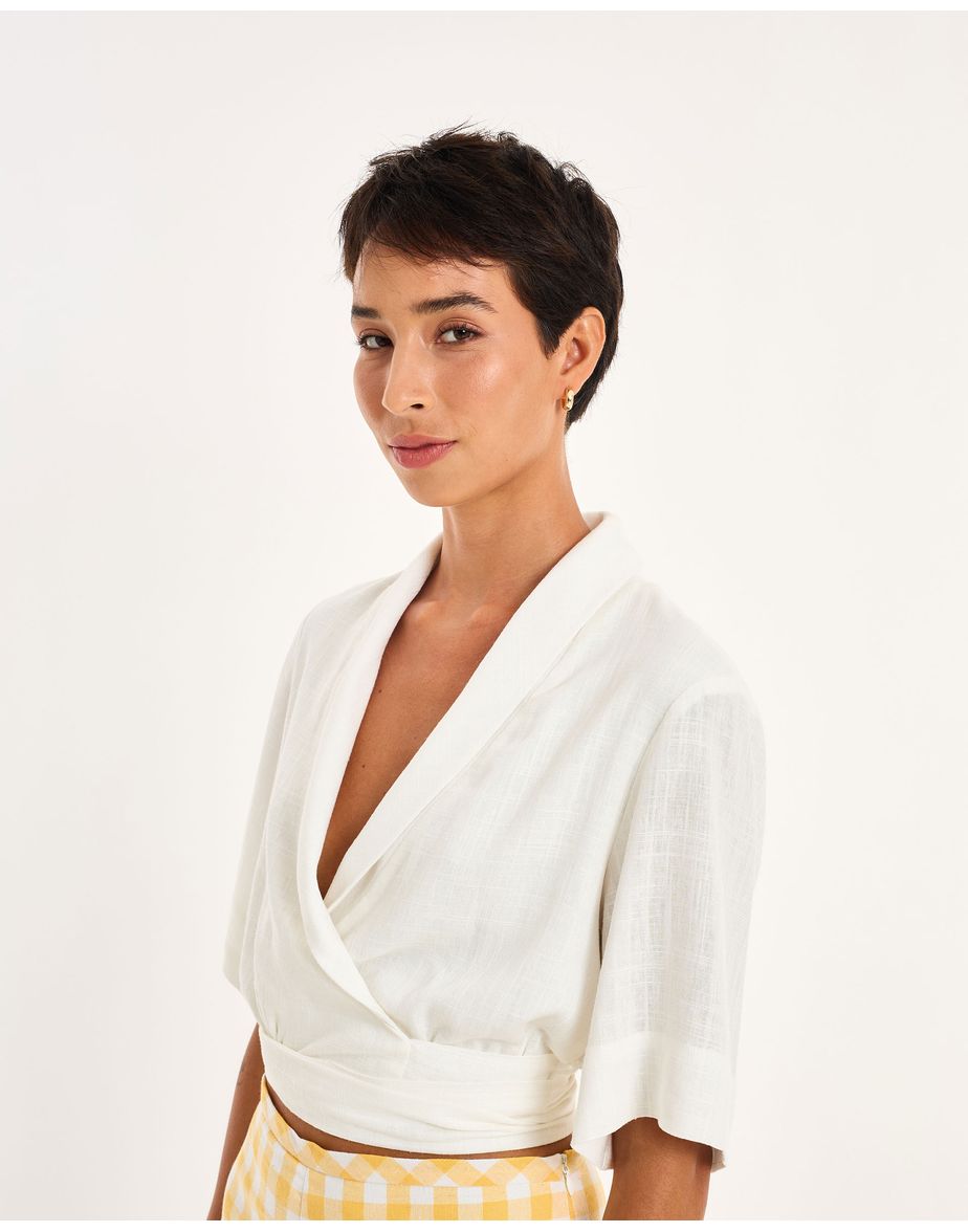 Top amarração nos off-white