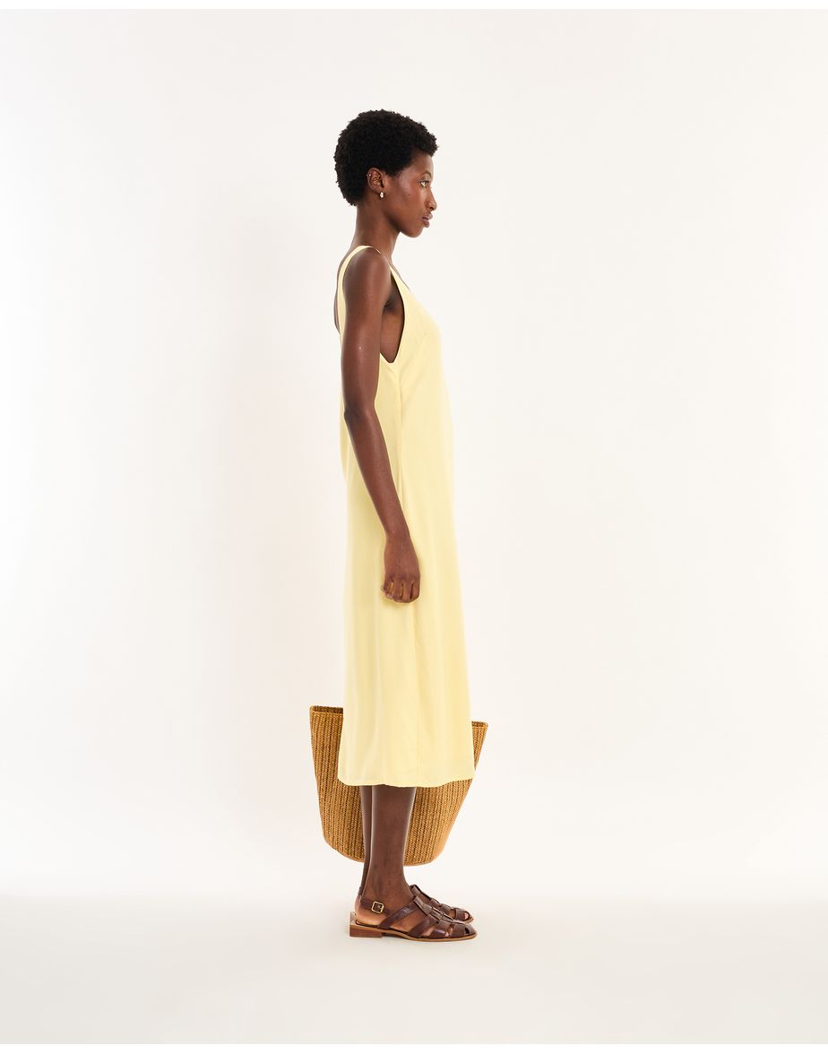 Vestido oval nos amarelo