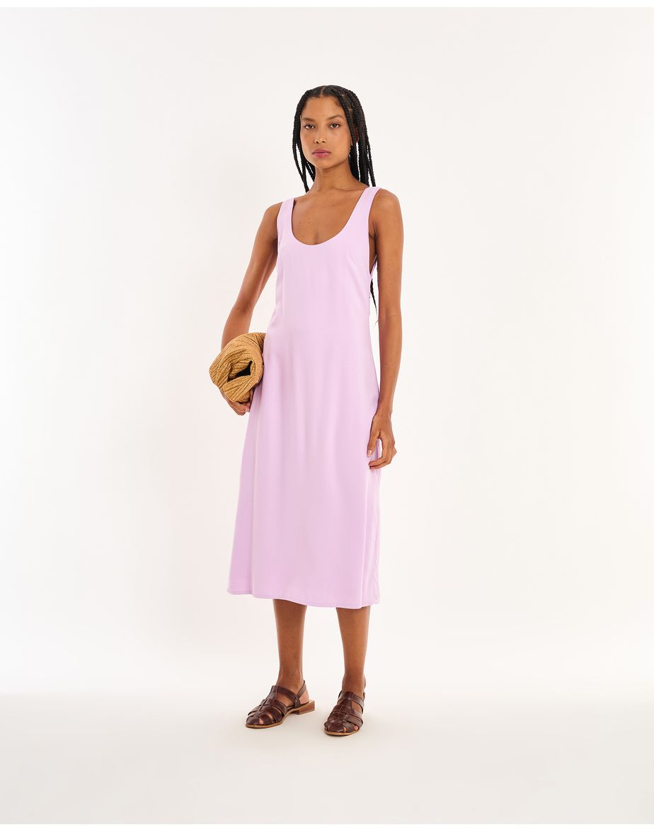 Vestido oval nos rosa