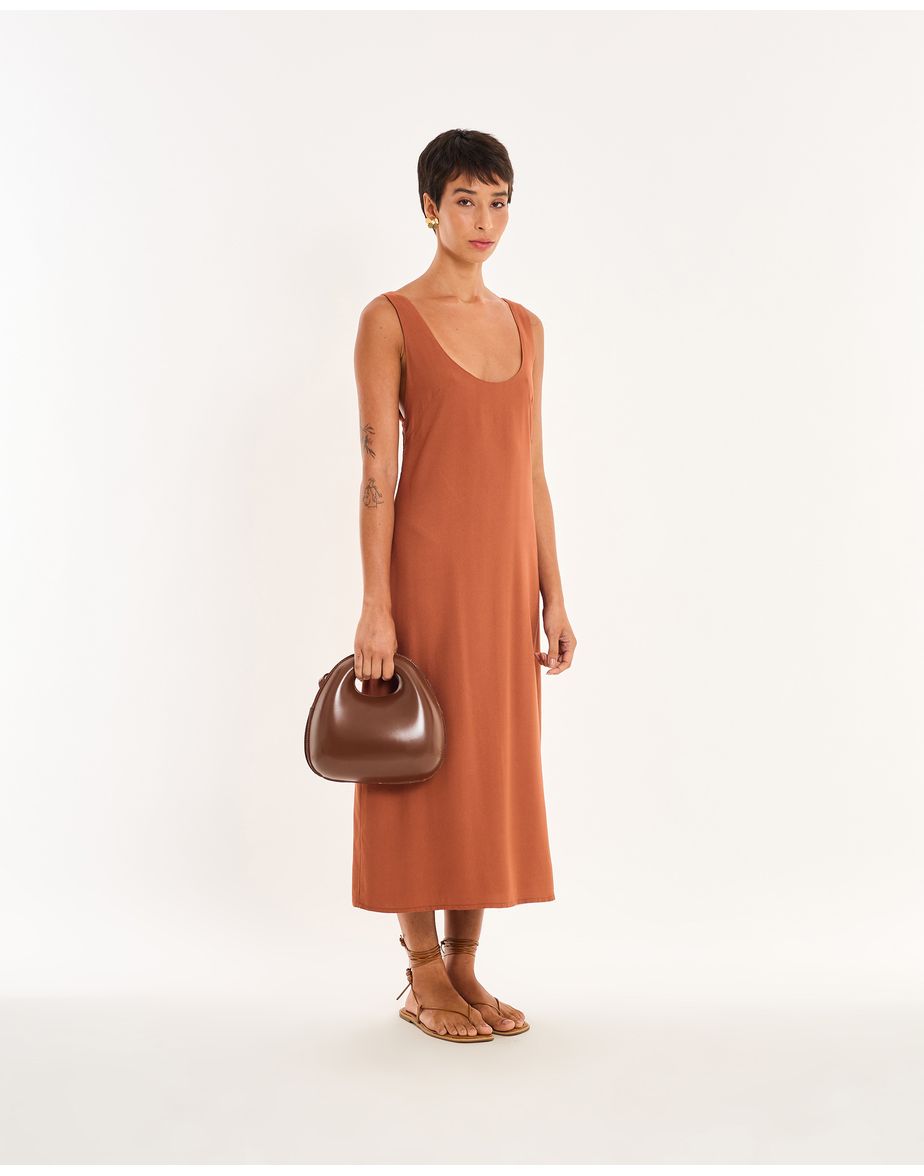 Vestido oval nos marrom