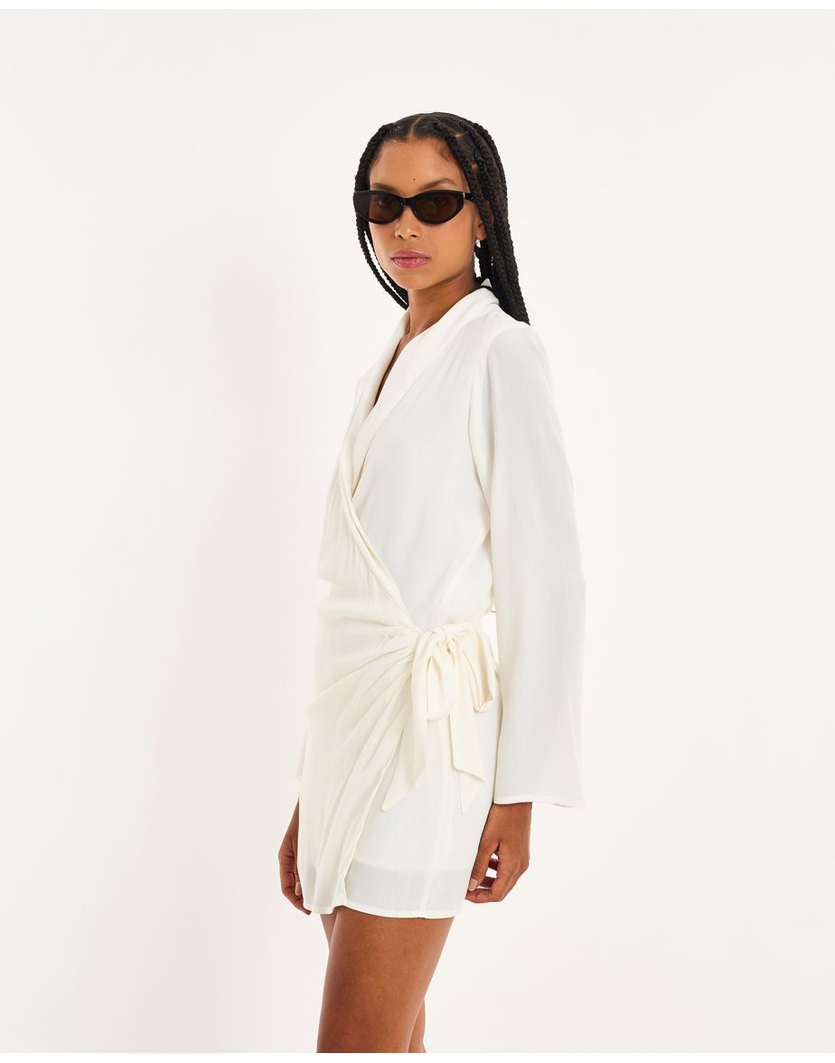 Vestido amarração nos off-white
