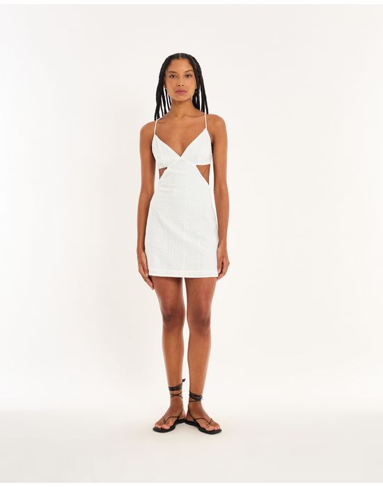 Vestido laise nos branco