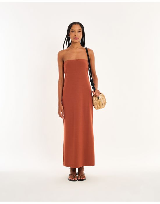 Vestido tqc nos marrom