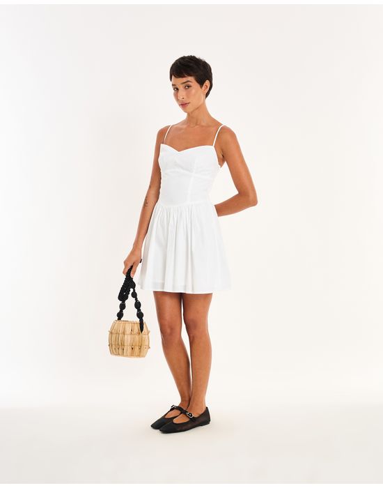 Vestido corselet nos branco