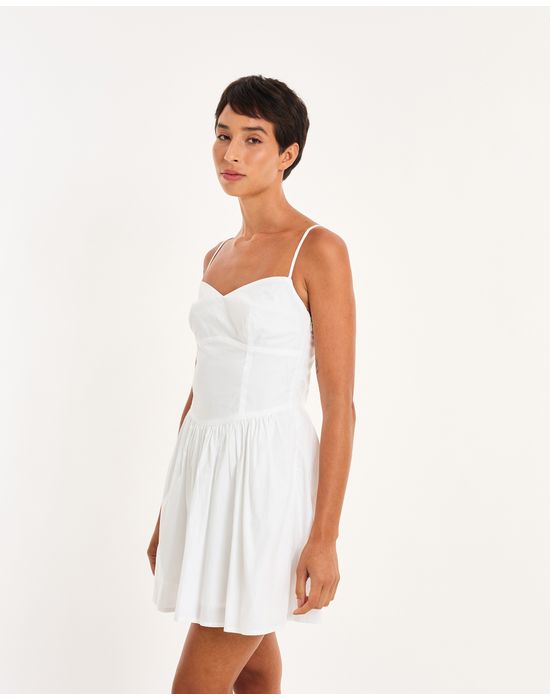 Vestido corselet nos branco