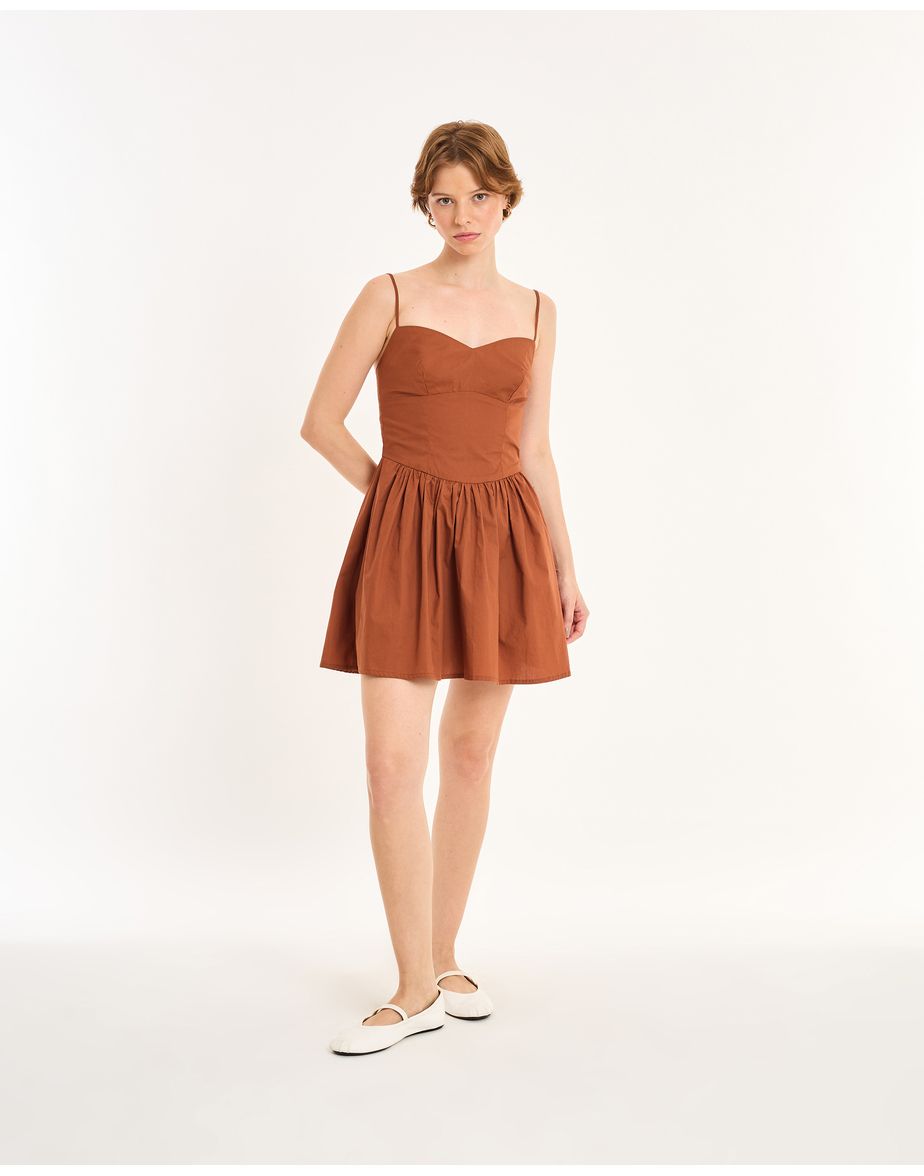 Vestido corselet nos marrom