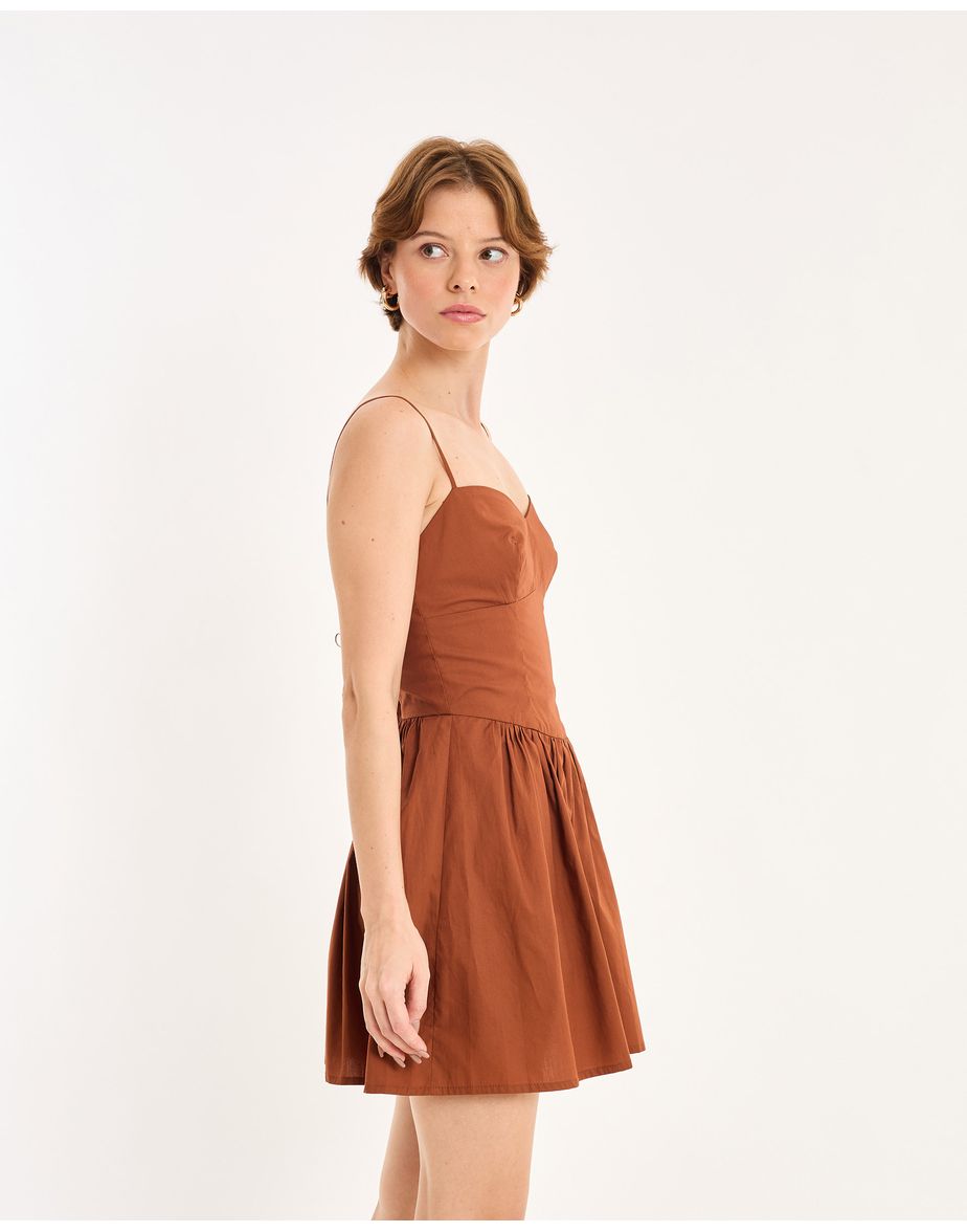 Vestido corselet nos marrom